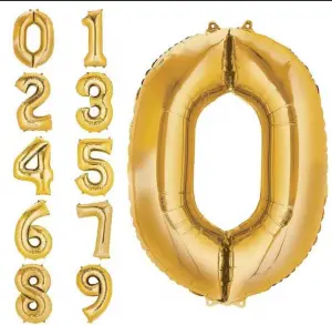 Rakam 34 İnç Folyo Balon (Gold)