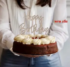 Ahşap Happy Birthday Pasta Yazı 