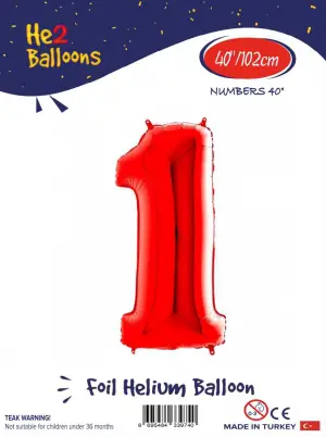 40 İnç Kırmızı Folyo Balon 1 Yaş 