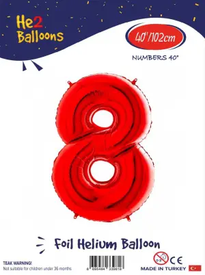 40 İnç Kırmızı Folyo Balon 8 Yaş 