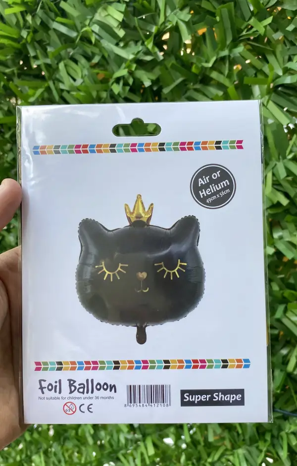 Kara Kedi Kafası Folyo Balon 