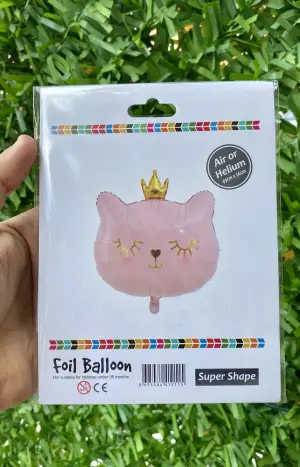 Pembe Kedi Kafası Folyo Balon 