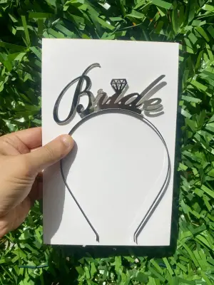 Bride To Be Metal Üzeri Pleksi Taç Gümüş