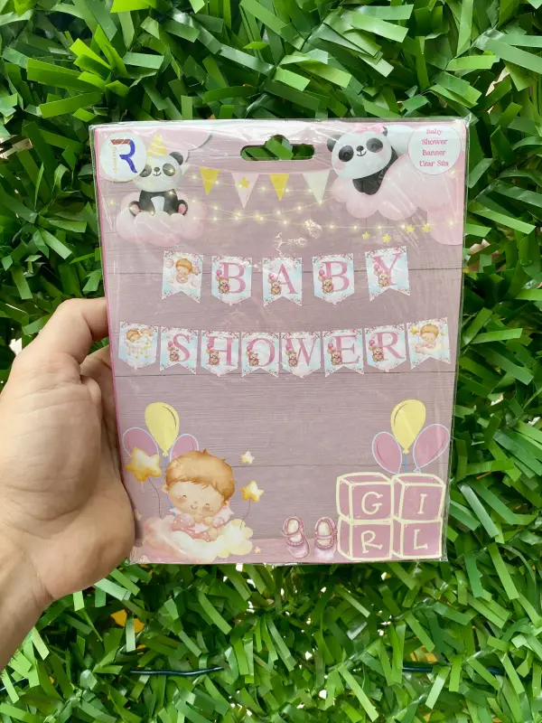 Baby Shower Banner Yazı Pembe