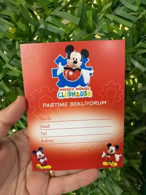 Mickey Mouse Davetiye 10'lu