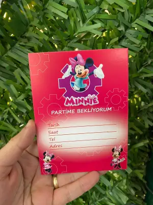 Minnie Mouse  Davetiye 10'lu